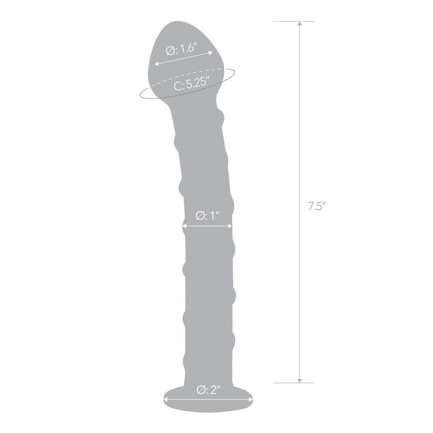 DOVELAND - Glas - Modré špirálové sklenené dildo