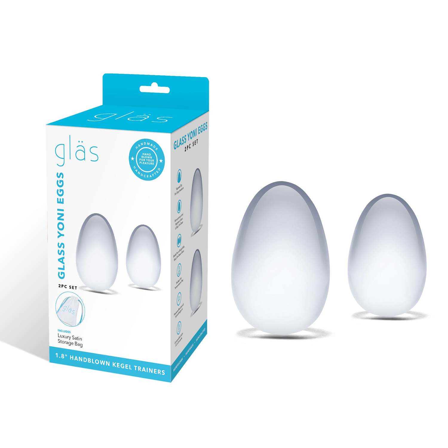 DOVELAND - Sada dvoch sklenených gejša guličiek Glas Glass Yoni Eggs