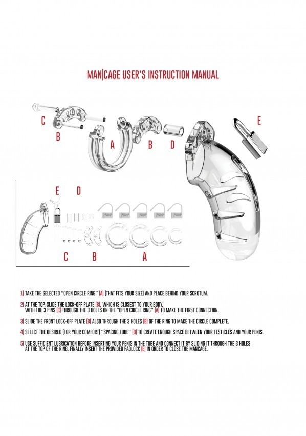 DOVELAND - Model 01 - Čistota - 3,5" - Klietka na penis - Transparentná