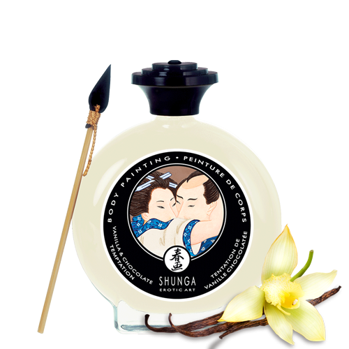 Jedlá farba na telo s vanilkovo-čokoládovou príchuťou Shunga Body Painting Vanilla & chocolate temptation 100ml