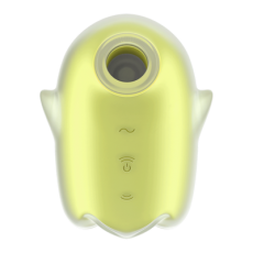 Glowing Ghost - Glow in the Dark - Double Air Pulse Vibrator - Yellow