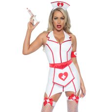 Leg Avenue nurse disguise Vinyl Er Hottie Dress L