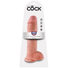 King Cock 11" Cock with Balls Flesh