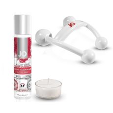 Zestaw do masażu z żelem, świeczką i masażerem System JO All-In-One Massage Kit