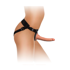 Uprząż z silikonowym dildo Pipedream King Cock Elite Comfy Silicone Body Dock Kit Brown