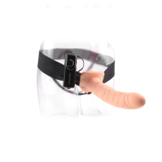 Pipedream Fetish Fantasy Series 8" Vibrating Hollow Strap-On Light/Black