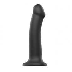 Silicone Bendable Dildo Double Density Black L