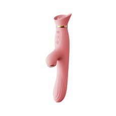 Rozgrzewający się wibrator z główką w kształcie róży Zalo Rose Vibrator Strawberry Pink
