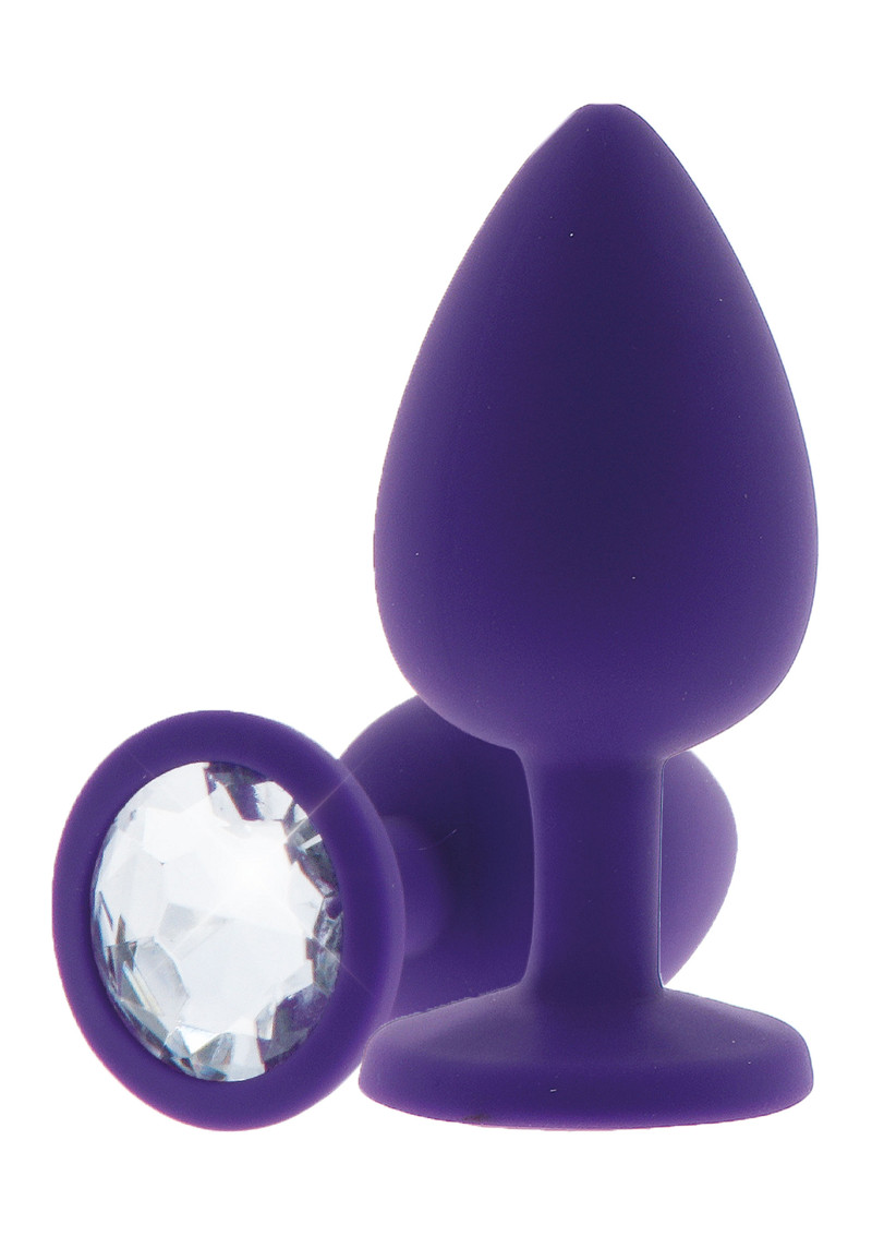 ToyJoy análna zástrčka Anal Play Diamond Booty Jewel stredná fialová