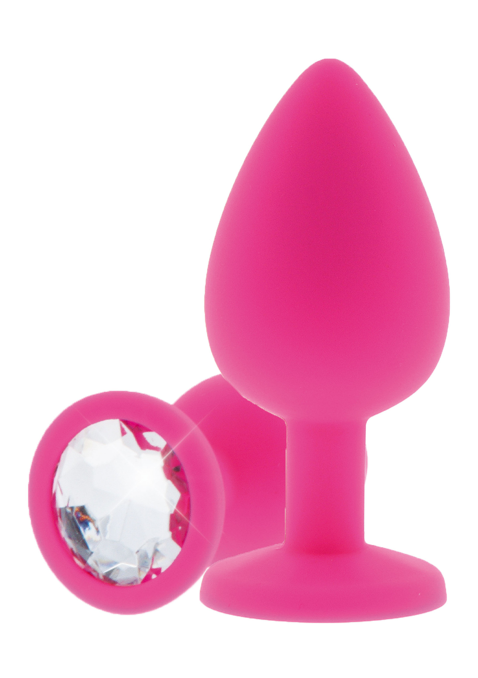 ToyJoy análna zástrčka Anal Play Diamond Booty Jewel stredná ružová