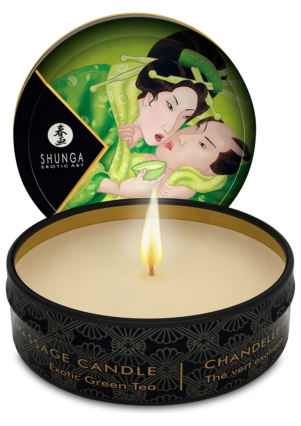Shunga - Zenitude / Exotická zelený čaj masážna sviečka 30 ml