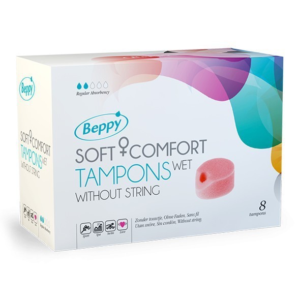 Beppy Soft Comfort Tampóny Wet tampóny bez šnúrky zvlhčované 8 ks