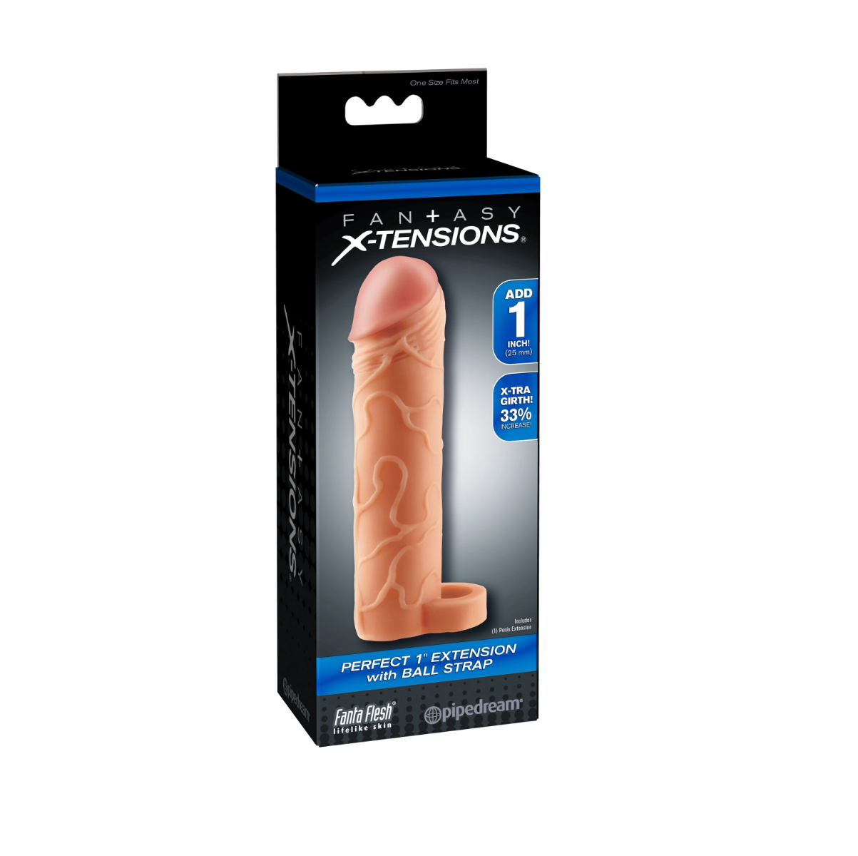 DOVELAND - Návlek na penis Pipedream Fantasy X-tensions Perfect 1" predĺženie s guľôčkou Light