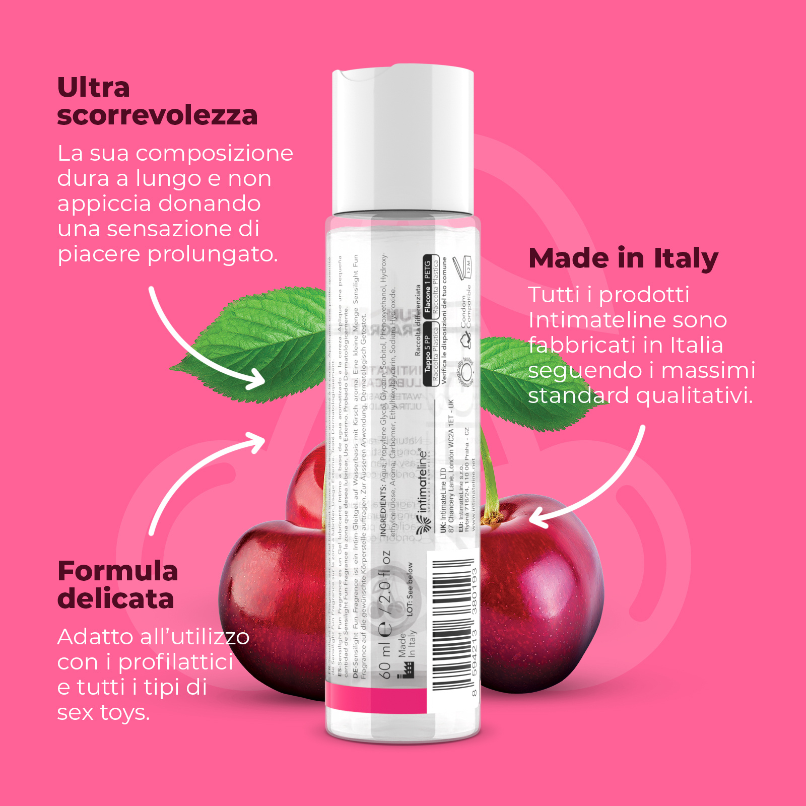 DOVELAND - IntimateLine lubrikant na vodnej báze Sensilight Cherry 60 ml