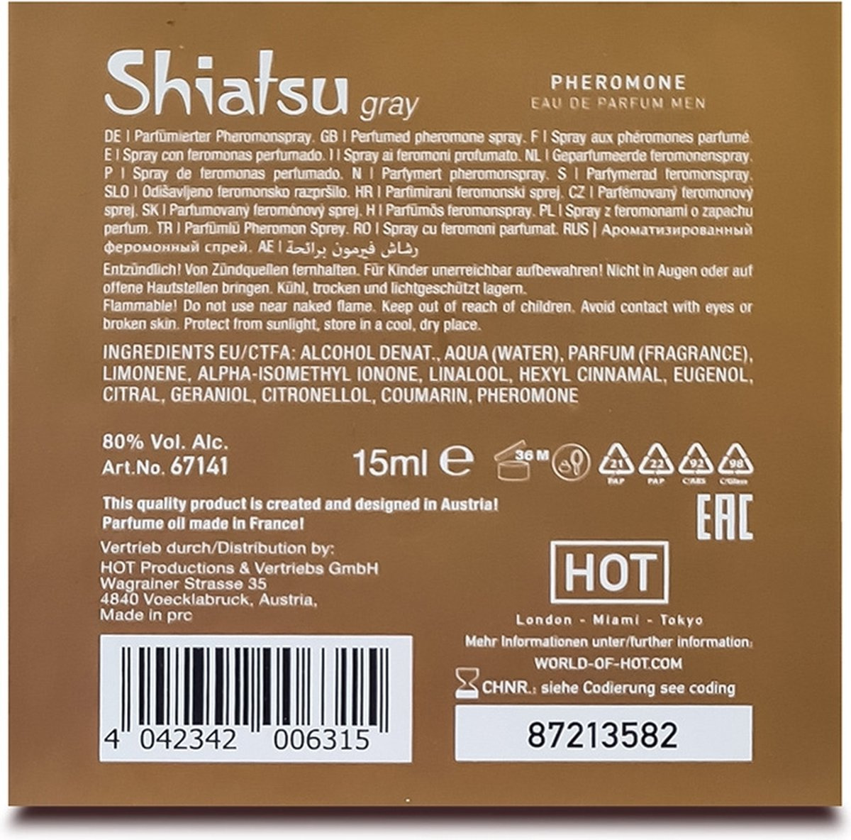 DOVELAND - Feromóny pre mužov Pheromon Fragrance Man Grey 15ml Shiatsu